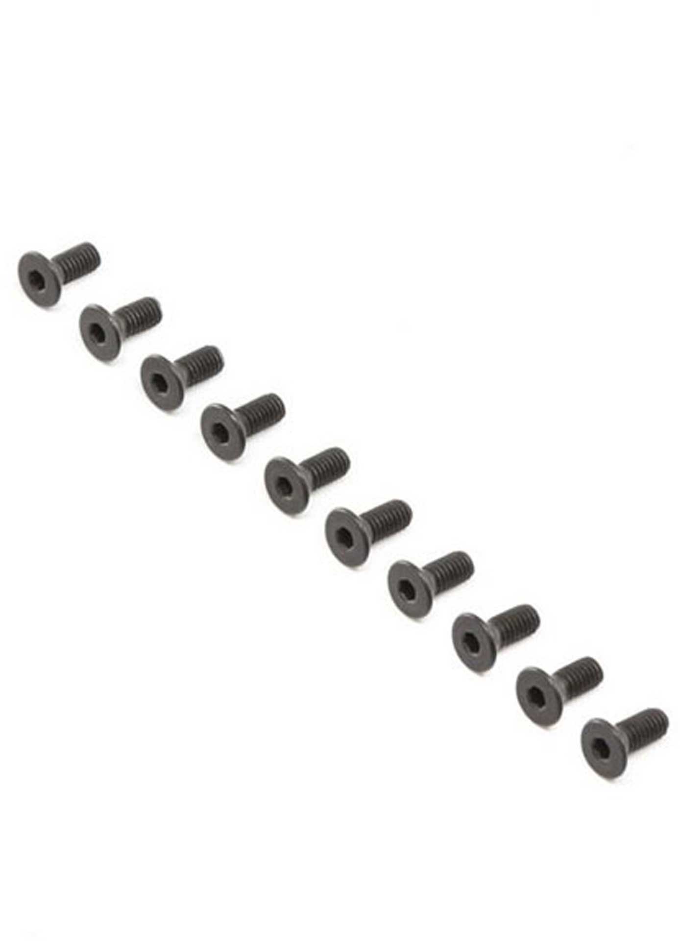 LOSI Flachkopfschrauben, Stahl, M4 x 10mm, schwarz oxidiert (10)