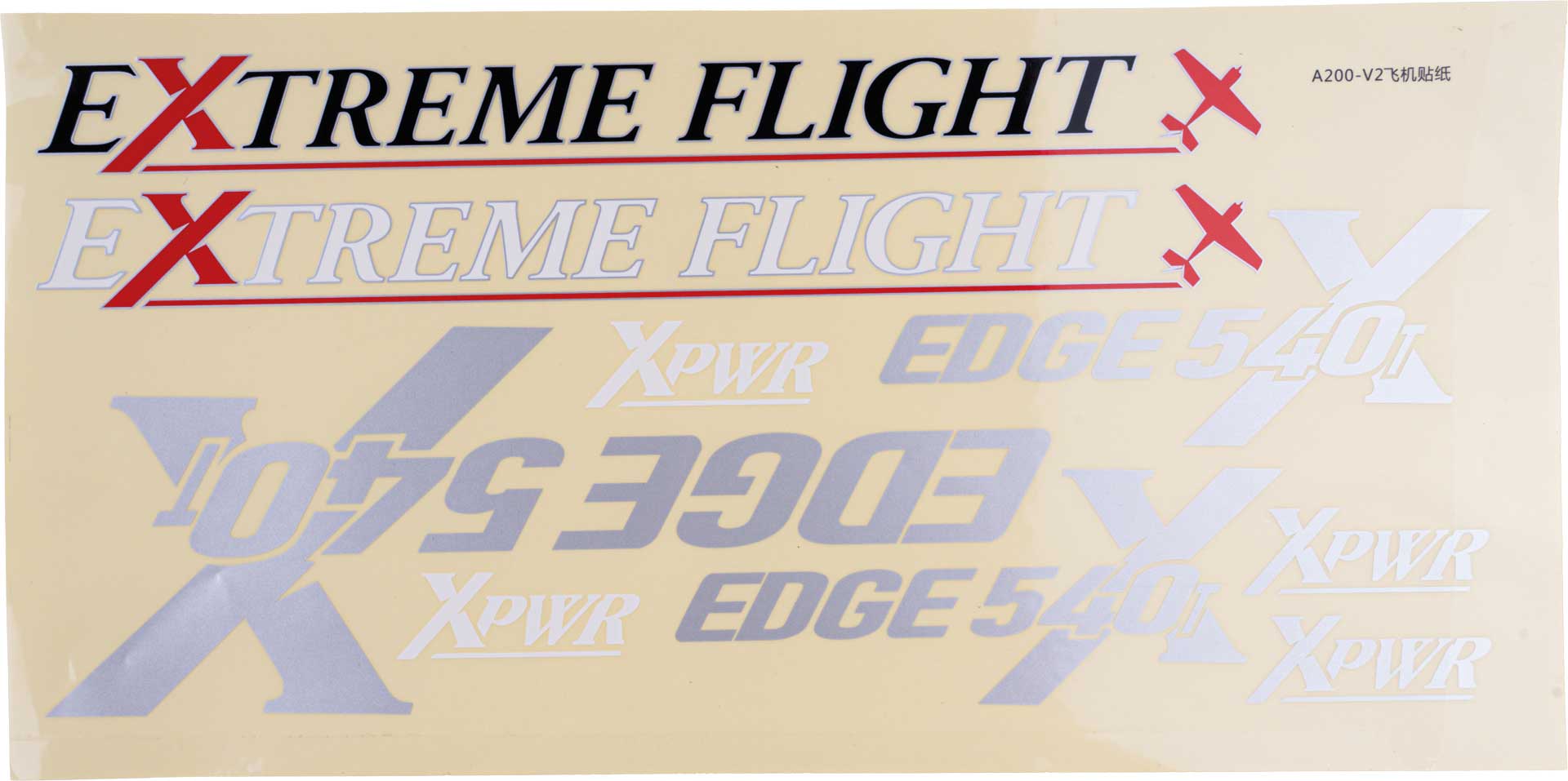 EXTREMEFLIGHT-RC Decal set Edge 540 48" V2 Plus red/white