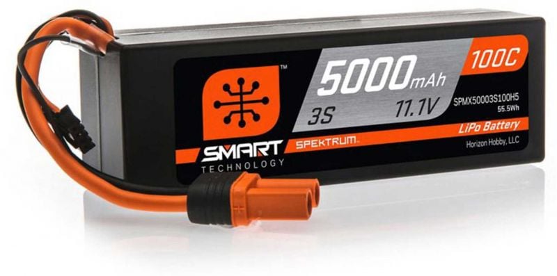 SPEKTRUM 5000mAh 3S 11.1V 100C Smart LiPo Hardcase; IC5