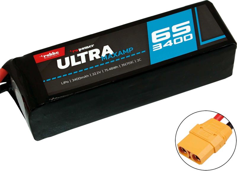 Robbe Modellsport RO-POWER ULTRA MAXAMP 3400MAH 22,2 VOLT 6S 35(70)C LIPO AKKU