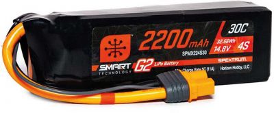 SPEKTRUM 2200mAh 4S 14.8V Smart G2 LiPo 30C; IC3