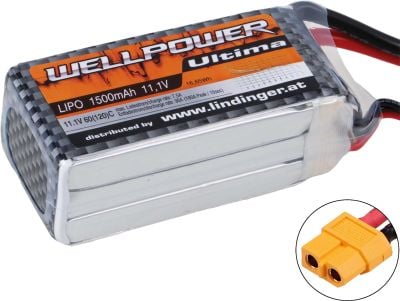 WELLPOWER accu Batterie lipo  ultima 11,1v 1500mah 3s 60/120c ch5 xt60