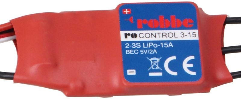 Robbe Modellsport RO-CONTROL 3-15 2-3S -15(20)A BRUSHLESS CONTROLLER 5V/2A BEC