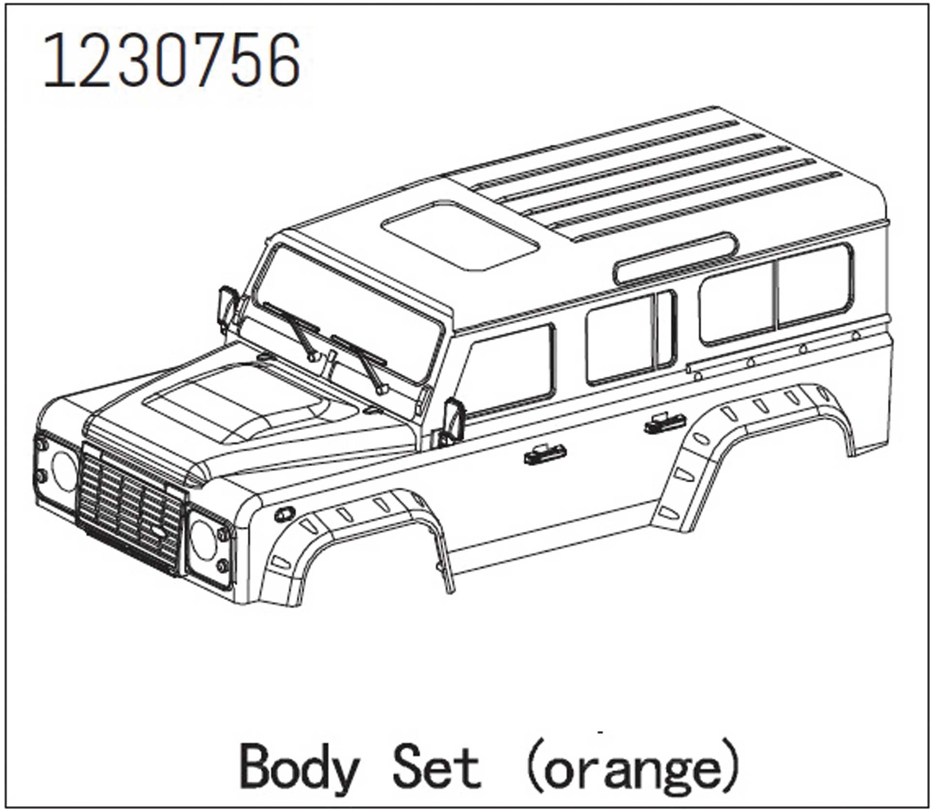 ABSIMA Hard plastic body set (Orange) - CR3.4 LANDI