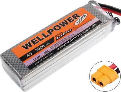 WELLPOWER LIPO AKKU ULTIMA 3300 MAH / 14,8 VOLT 4S 35/70C CH5/8 XT-60