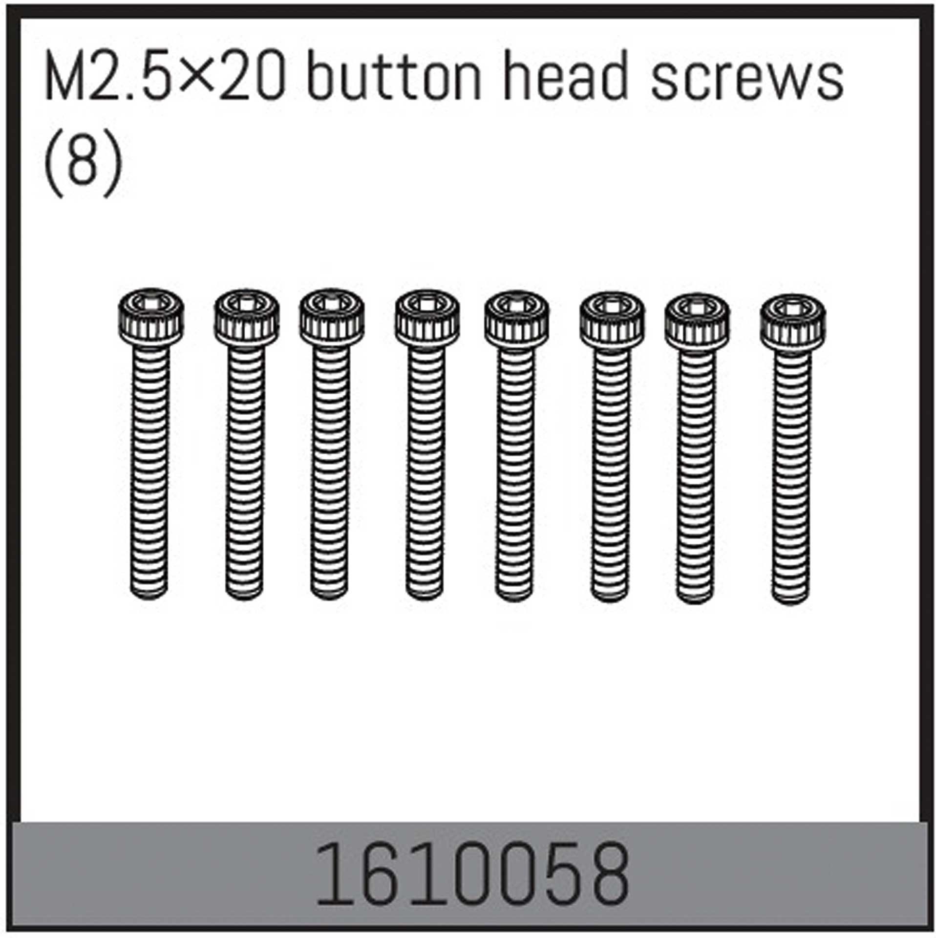 ABSIMA M2.5×20 button head screws (8)