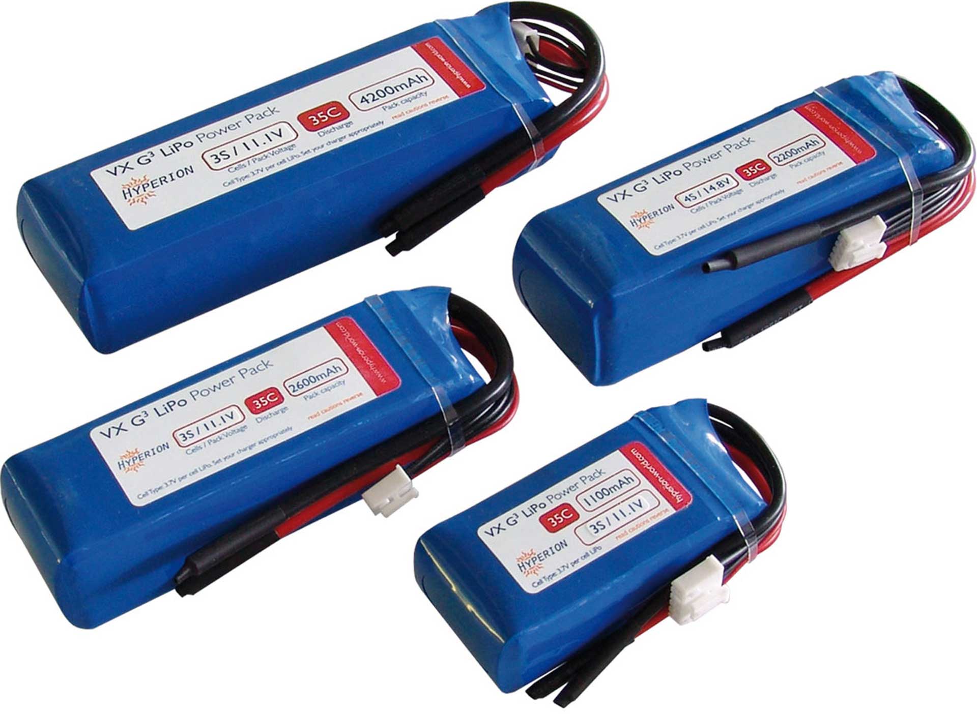 HYPERION LIPO AKKU GENERATION 3 VX 1800 MAH / 11,1 VOLT 3S 35/65C