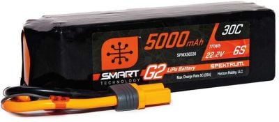 SPEKTRUM 5000mAh 6S 22.2V Smart G2 LiPo 30C; IC5