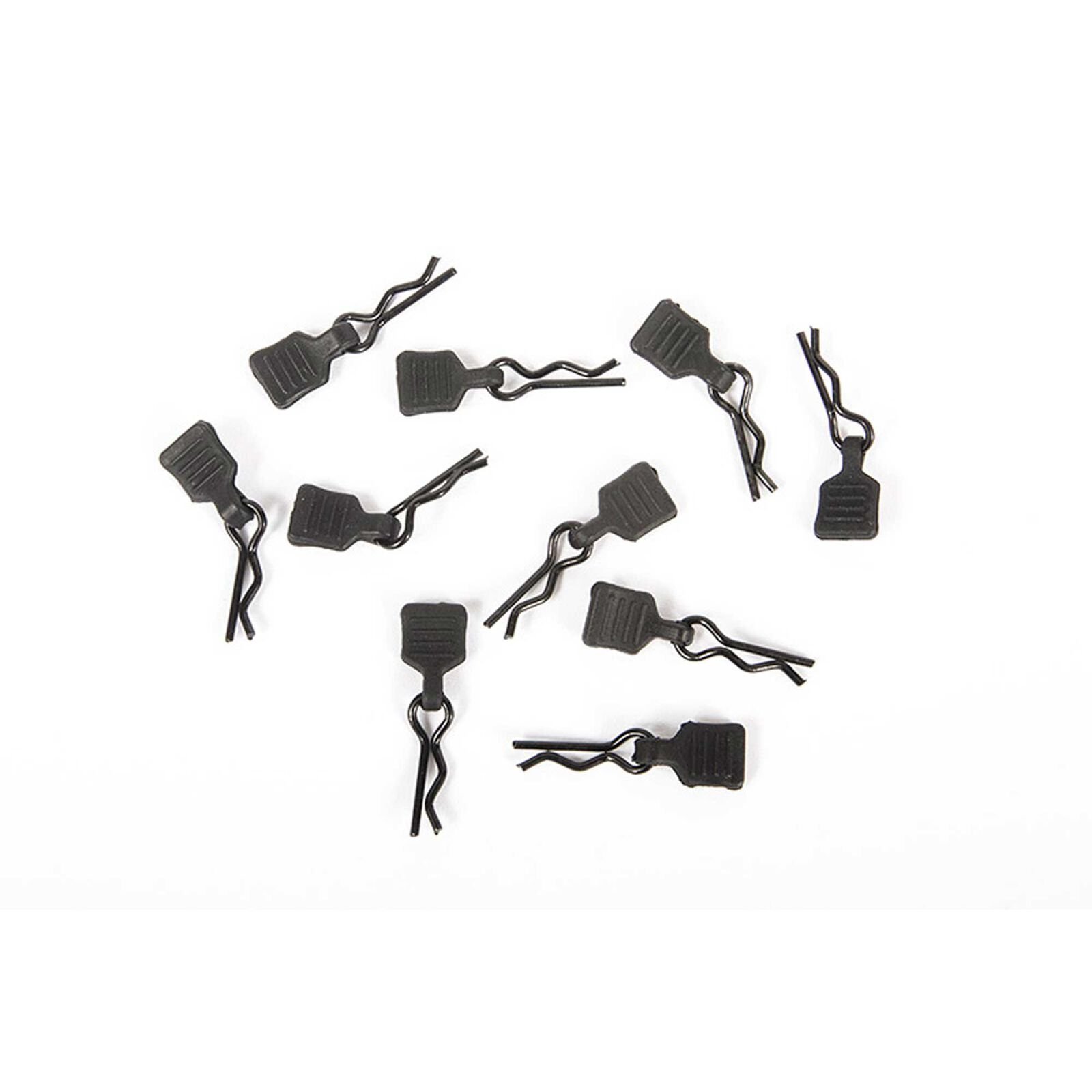 AXIAL 3mm Body Clip w/Tab, Black (10pc)