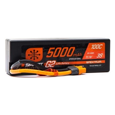 SPEKTRUM 5000mAh 3S 11.1V Smart G2 Hard Case LiPo 100C IC3