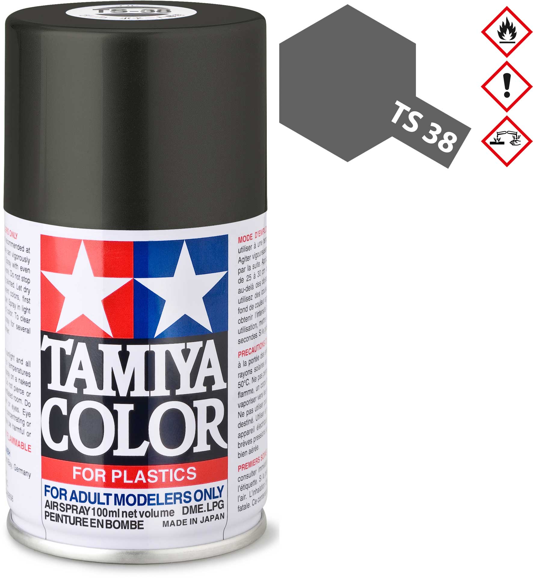 TAMIYA TS-38 Gun Metall seidenmatt Kunststoff Spray 100ml