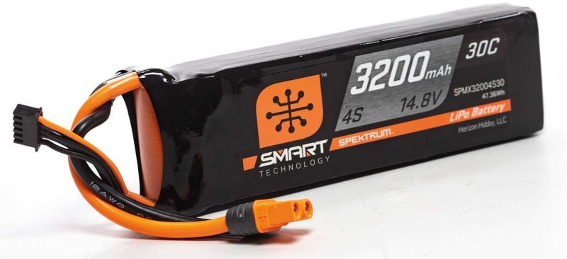 SPEKTRUM 3200mAh 4S 14.8V Smart LiPo Battery 30C; IC3