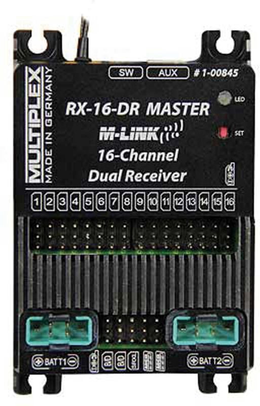 MULTIPLEX RX-16 DR MASTER MIT AKKUWEICHE, M-LINK 16 ABGESICHERTEN SERVOAUSGÄNGEN