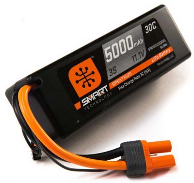 SPEKTRUM 5000mah 3S 11.1V Smart LiPo 30C Hardcase; IC5