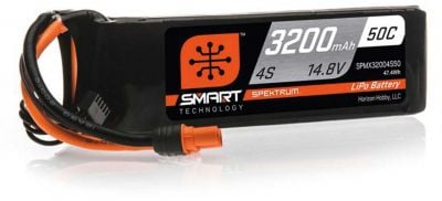 SPEKTRUM 3200mAh 4S 14.8V 50C Smart LiPo Battery; IC3