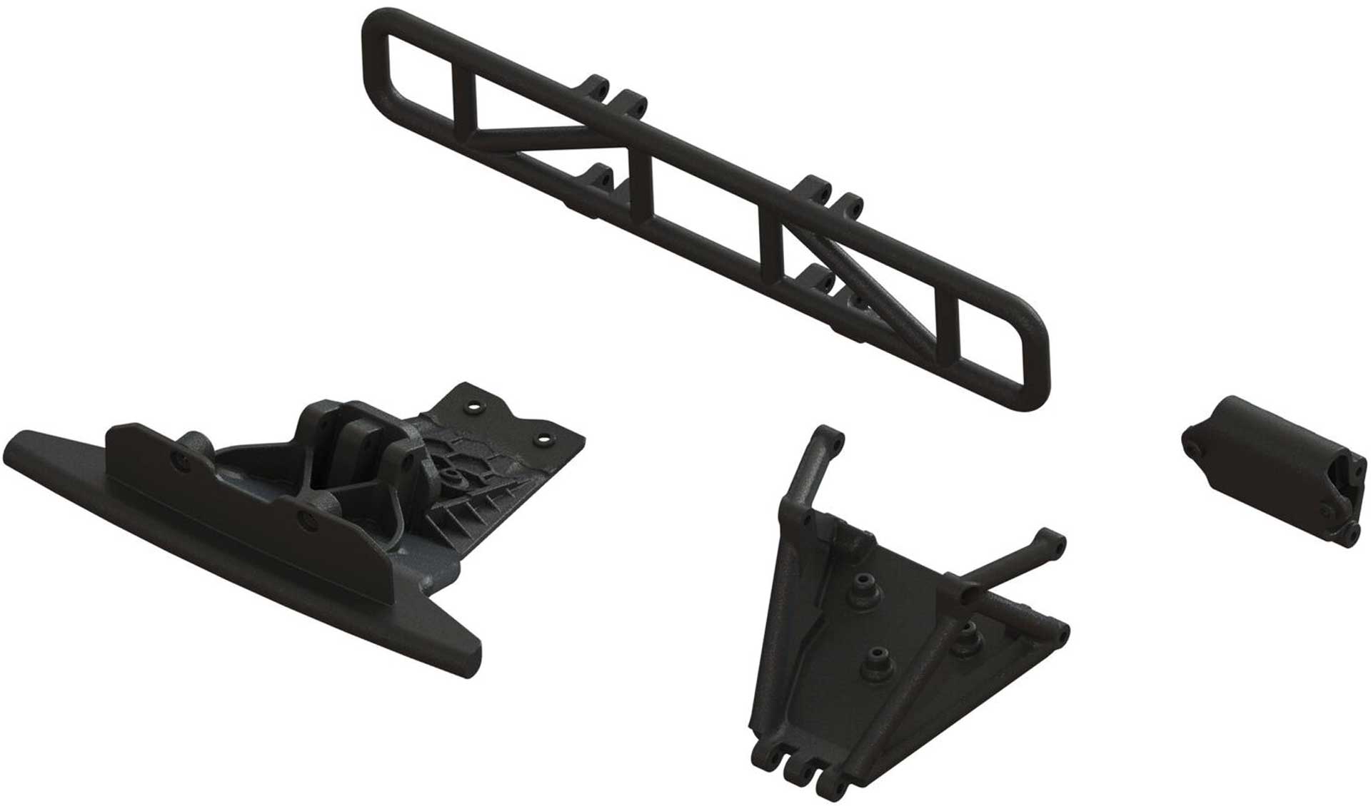 Arrma Lower Skid And Bumper Mount Set Black