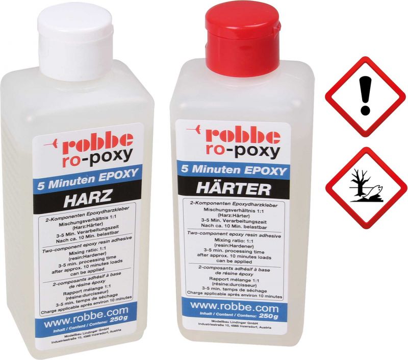 Robbe Modellsport RO-POXY 5 MINUTEN EPOXYDHARZKLEBER 500G JE 250G HARZ+HÄRTER