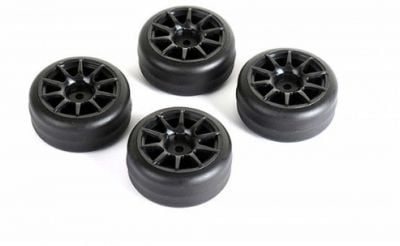 CARTEN M-DRIFT TIRES+WHEELS 10 SPOKE BLACK +1MM (4PCS)