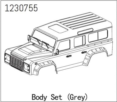 ABSIMA Hard plastic body set (gray) - CR3.4 LANDI