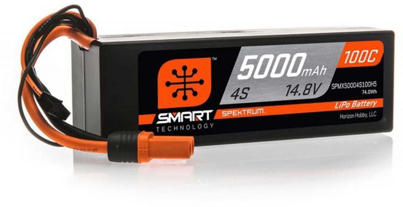 SPEKTRUM 5000mAh 4S 14.8V 100C Smart LiPo Boîte rigide ; IC5