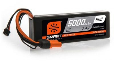 SPEKTRUM 5000mAh 2S 7.4V 50C Smart LiPo Hardcase ; IC5