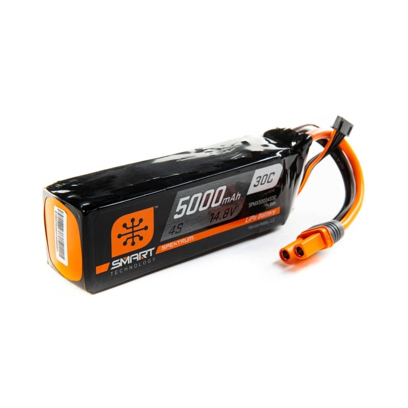 SPEKTRUM 14.8V 5000mAh 4S 30C Smart LiPo Battery: IC5