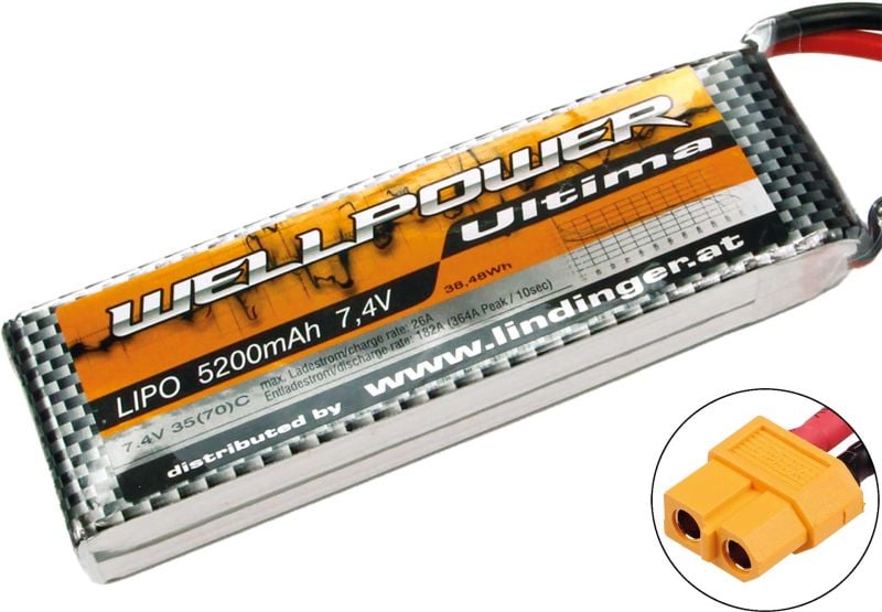 WELLPOWER Lipo Akku ULTIMA 5200 mAh / 7,4 Volt 2S 35/70C CH5/8 XT-60