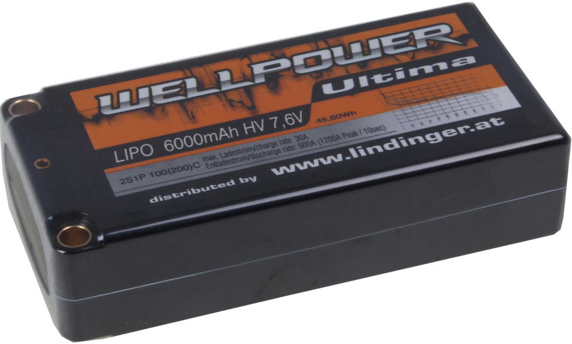 WELLPOWER LIPO BATTERY ULTIMA CAR 6000 MAH / 7,6 VOLT HV 2S1P 100/200C SHORTY