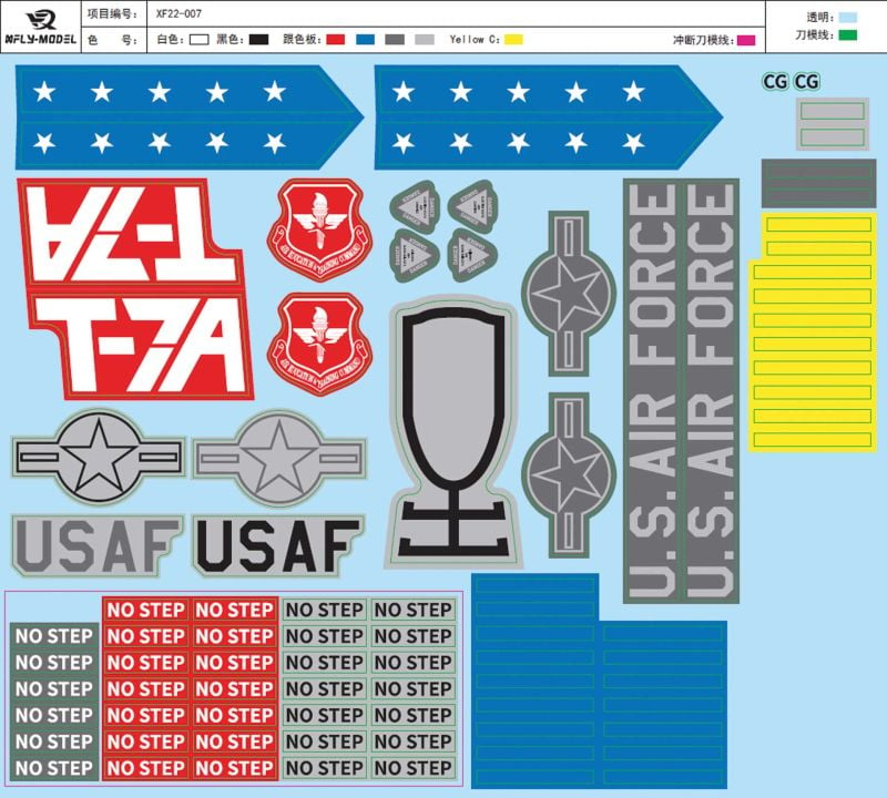 XFLY Decal Sheet 80mm T-7A