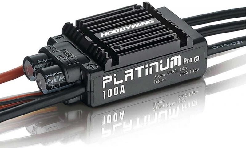 HOBBYWING CONTRÔLEUR BRUSHLESS PLATINUM 100A V3 SBEC 2-6S LIPO, 6-8,4V BEC