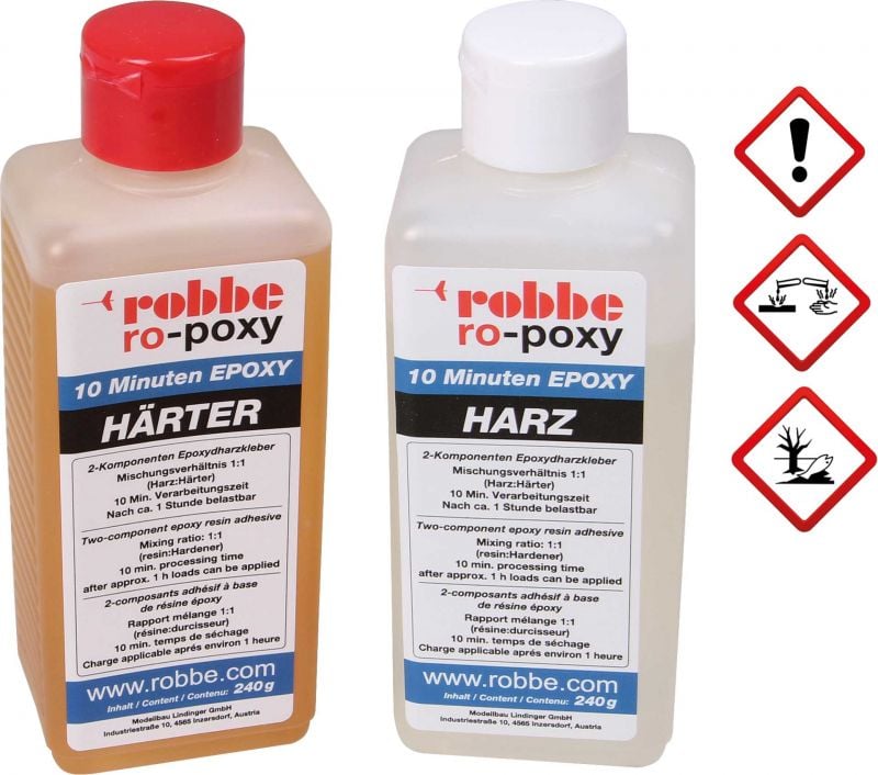 Robbe Modellsport RO-POXY 10 MINUTES EPOXY RESIN ADHESIVE 480G 240G EACH RESIN+HARDENER