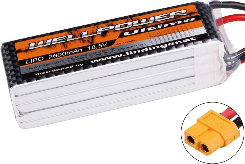 WELLPOWER Lipo Akku Ultima 2600 mAh / 18,5 Volt 5S 35/70C CH5/8 XT-60