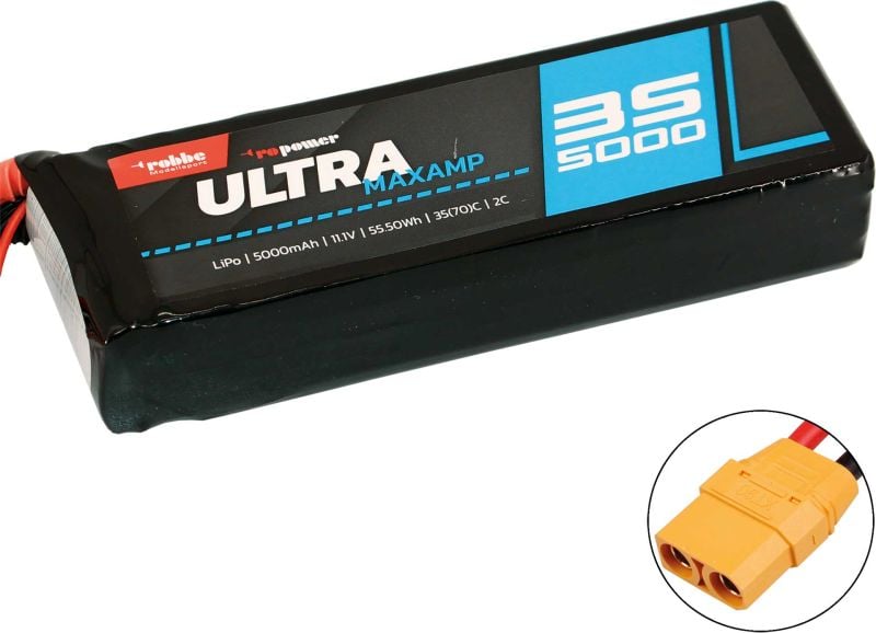 Robbe Modellsport RO-POWER ULTRA MAXAMP 5000MAH 11,1 VOLT 3S 35(70)C LIPO BATTERY XT-90