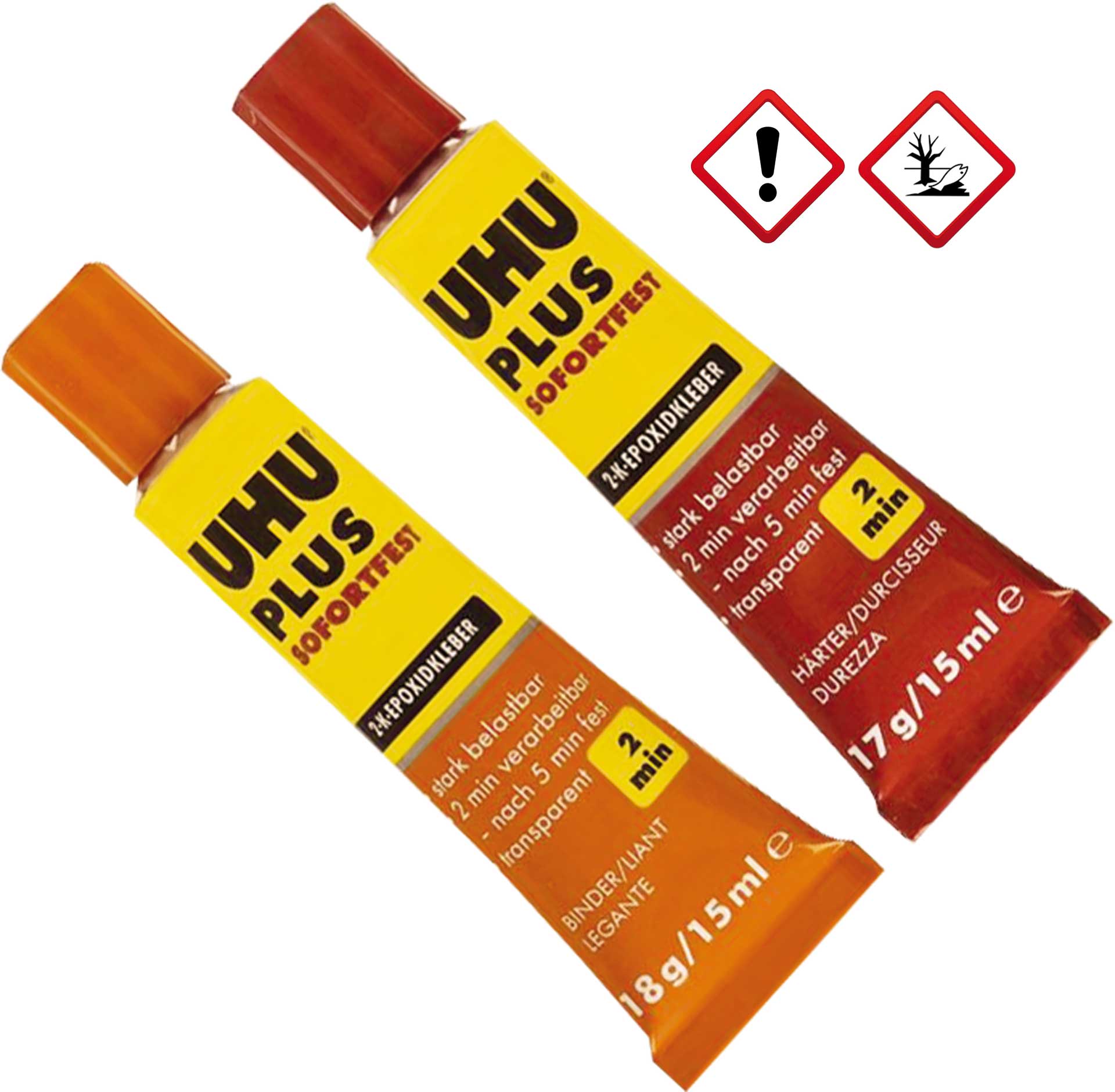 UHU PLUS EPOXY ULTRA QUICK ADHESIVE TUBE BINDER, TUBE HARDENER 35G