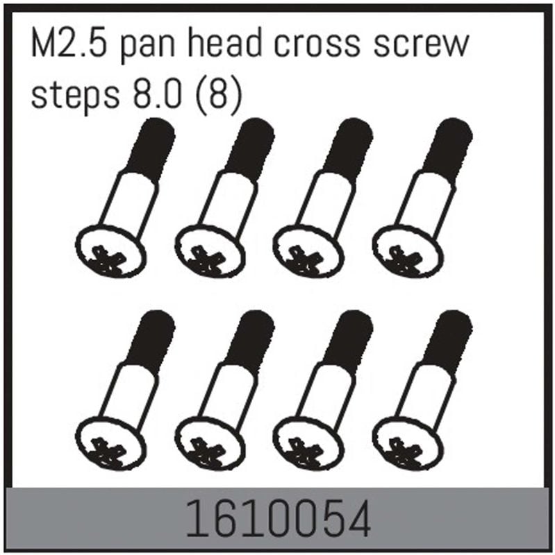 ABSIMA M2.5 flat head cross head screw steps 8.0 (8)