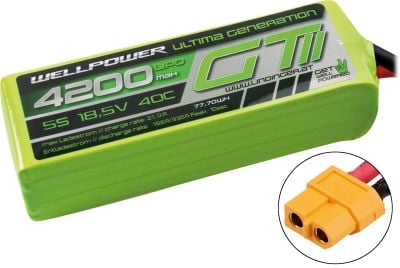 WELLPOWER LIPO AKKU ULTIMA GT II 4200 MAH / 18,5 Volt 5S 40/80C CH5/8 XT-60