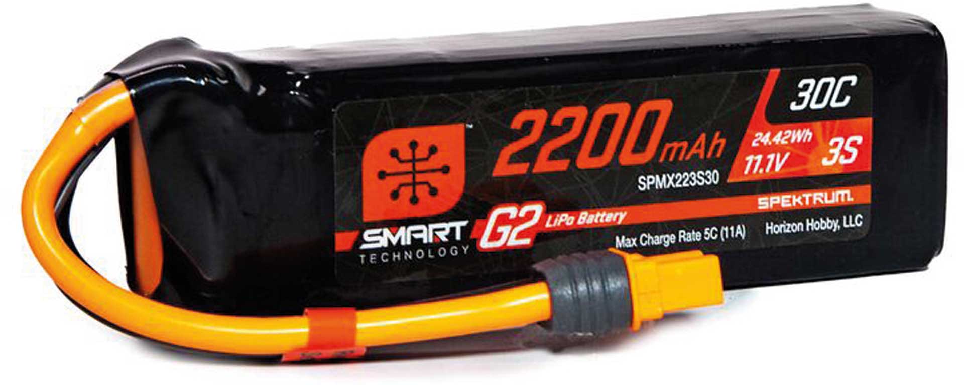 SPEKTRUM 2200mAh 3S 11.1V Smart G2 LiPo 30C; IC3