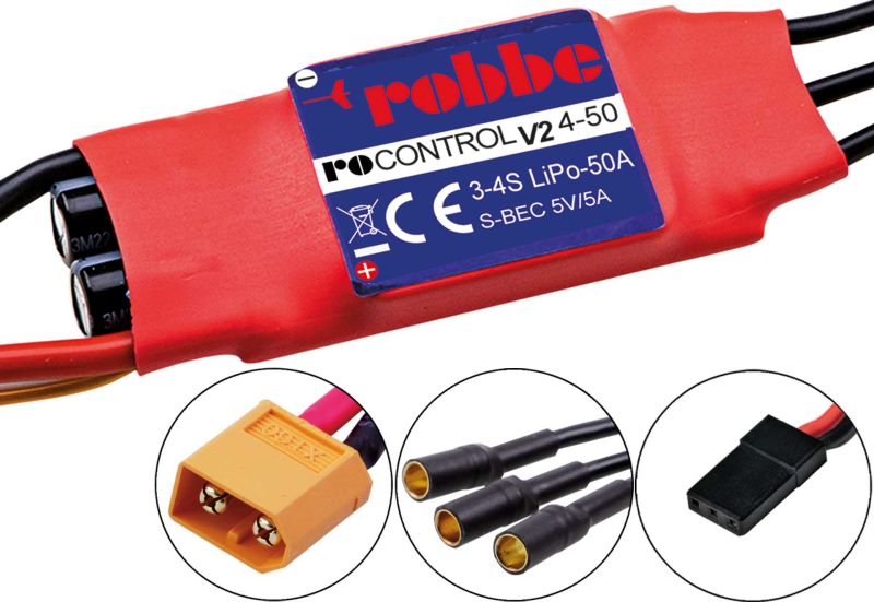 Robbe Modellsport RO-CONTROL 4-50 V2 3-4S -50(70)A 5V/5A SWITCH BEC Regler