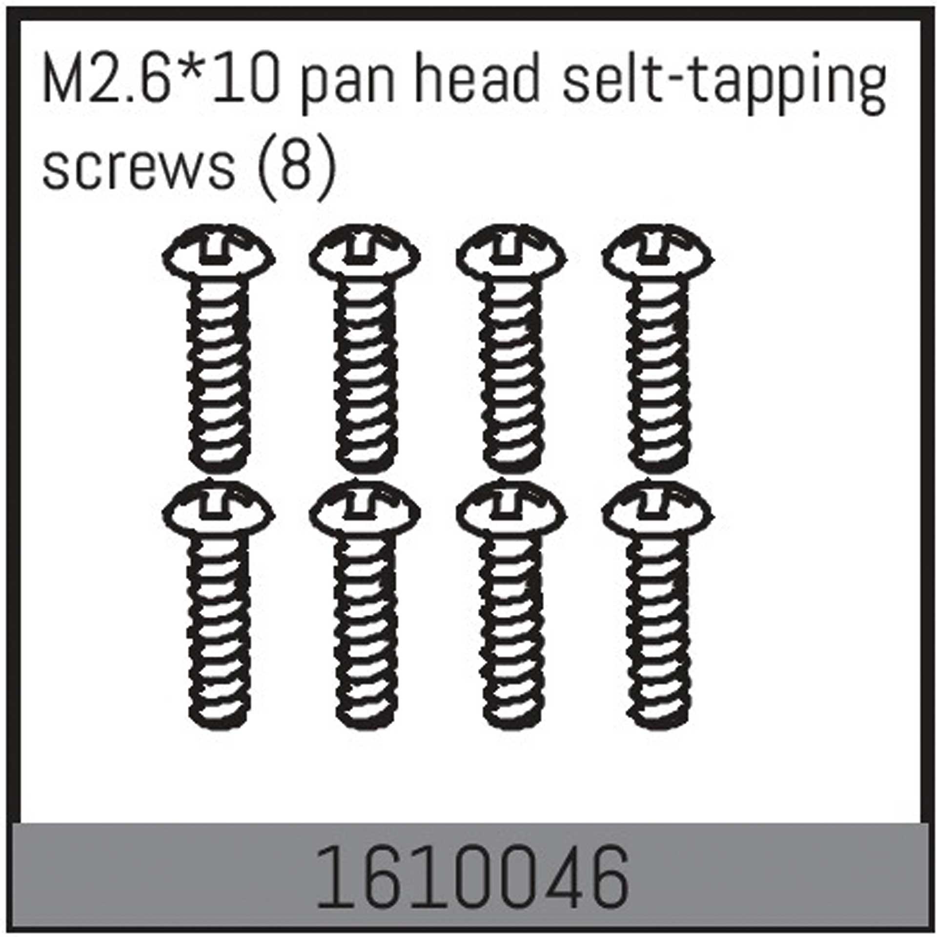 ABSIMA M2.6*10 flat head tapping screws (8)