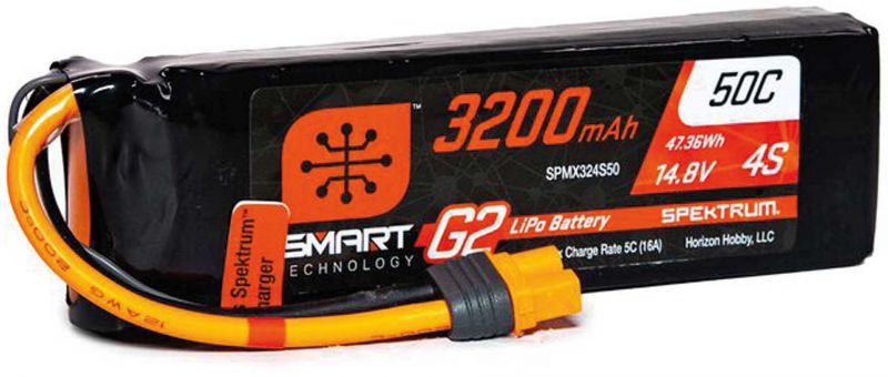 SPEKTRUM 3200mAh 4S 14.8V Smart G2 LiPo 50C; IC3