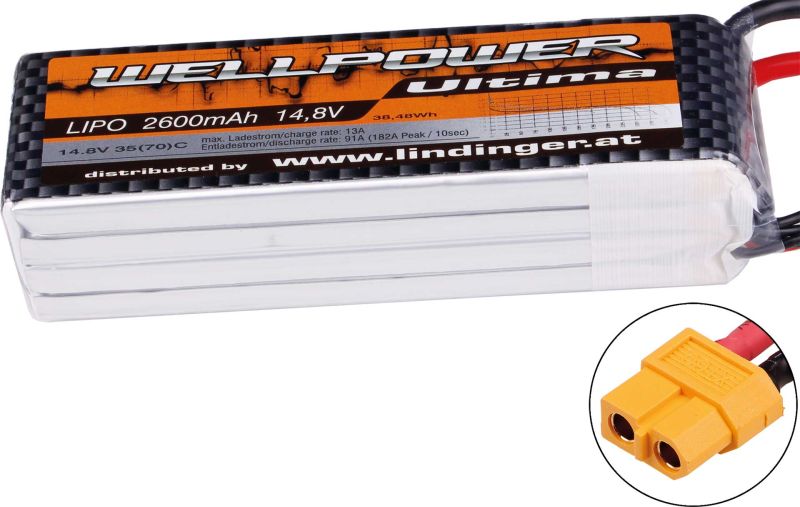 WELLPOWER Lipo Akku Ultima 2600 mAh / 14,8 Volt 4S 35/70C CH5/8 XT-60