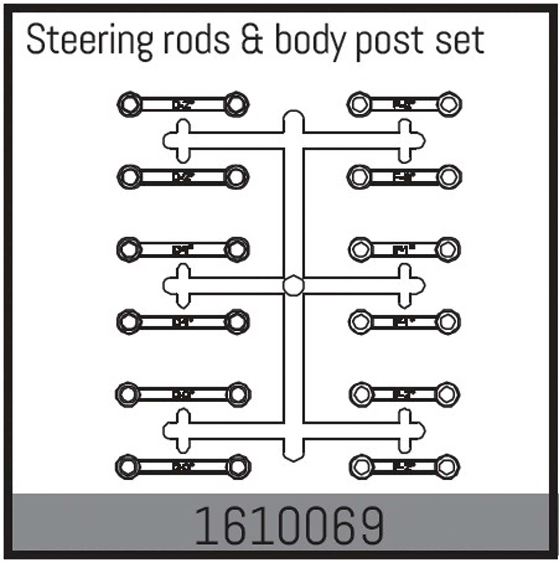 ABSIMA Steering rack & body post set