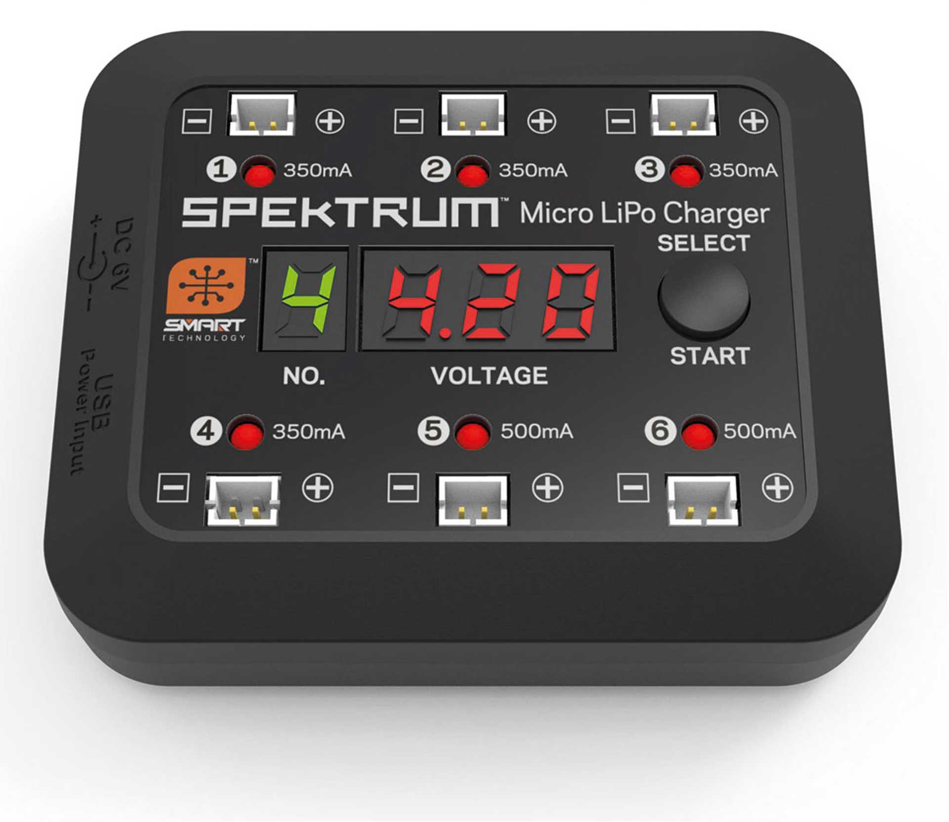 SPEKTRUM S63 Micro 6 ports DC/USB 1S LiPo Smart Chargeur