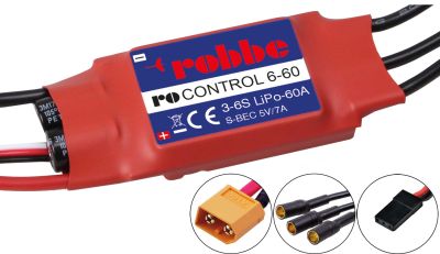 Robbe Modellsport RO-CONTROL 6-60 3-6S -60(80)A 5V/7A SWITCH BEC Regler