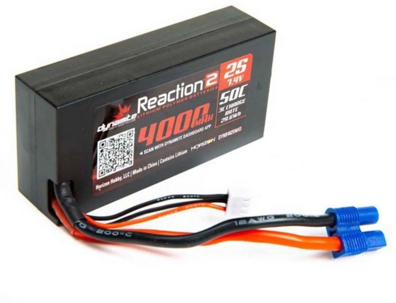 DYNAMITE 7.4V 4000MAH 2S 50C LIPO HARDCASE 96MM IC3 STECKSYSTEM