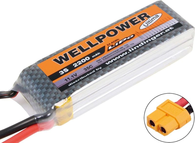 WELLPOWER LIPO AKKU ULTIMA 2200 MAH / 11,1 VOLT 3S 35/70C CH5/8 XT-60