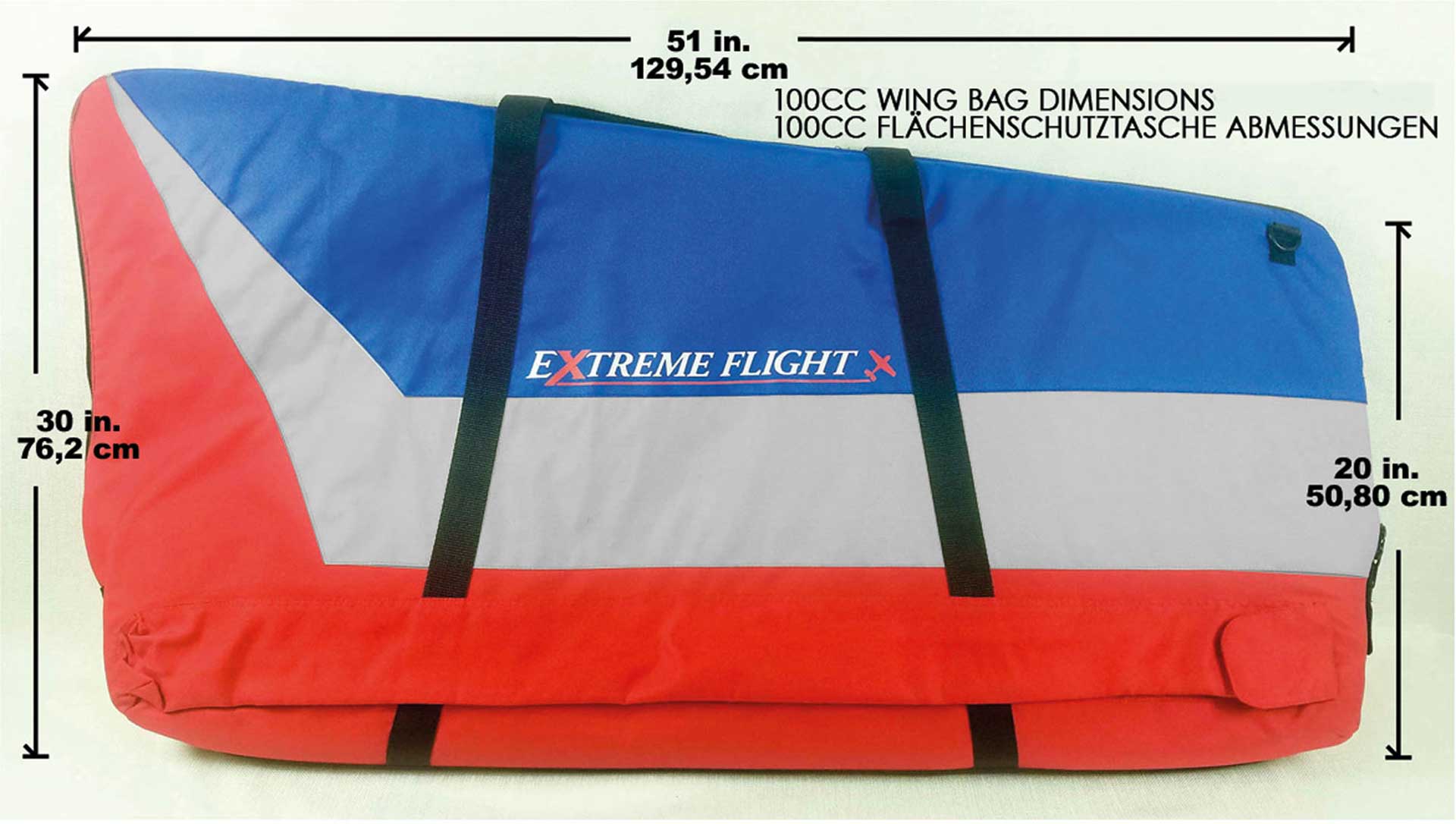 EXTREMEFLIGHT-RC FLÄCHENSCHUTZ TASCHE 100CC MIT FACH FÜR SFG UND STECKUNGSROHRE