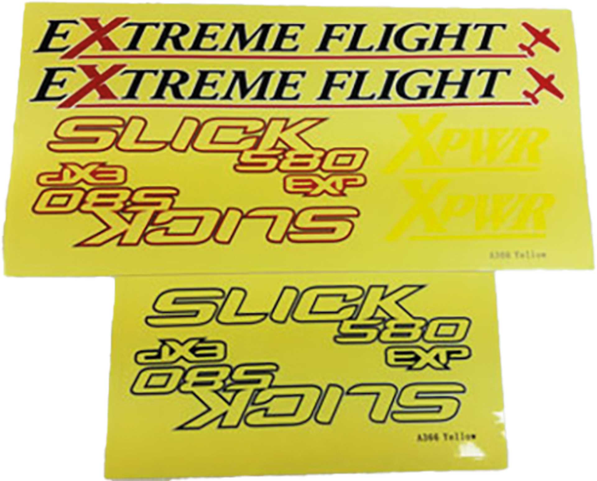 EXTREMEFLIGHT-RC DEKORSATZ SLICK 580 74" GELB / BLAU