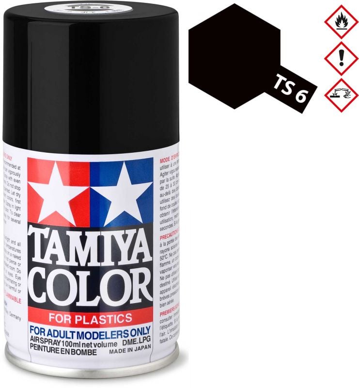 TAMIYA TS-6 Black matt plastic spray 100ml