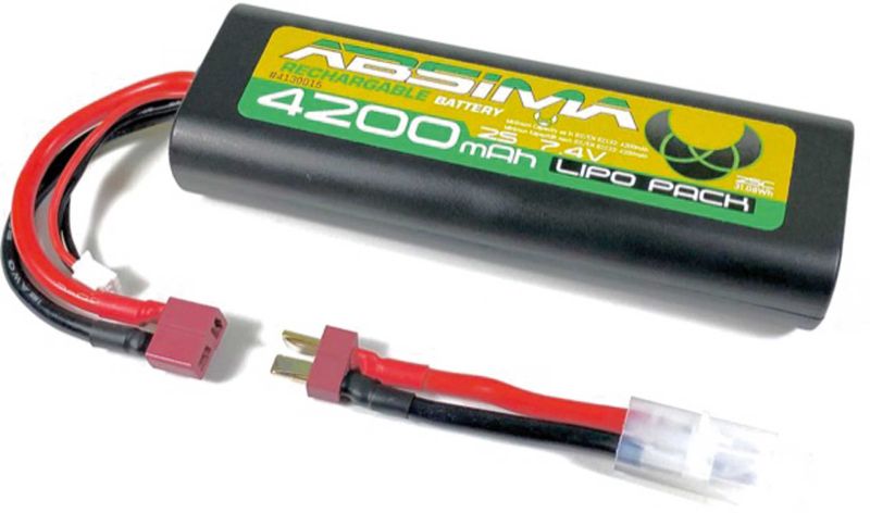 ABSIMA LiPo 7.4V 25C 4200mah Roundcase (T-Plug + Tamiya Adapter)